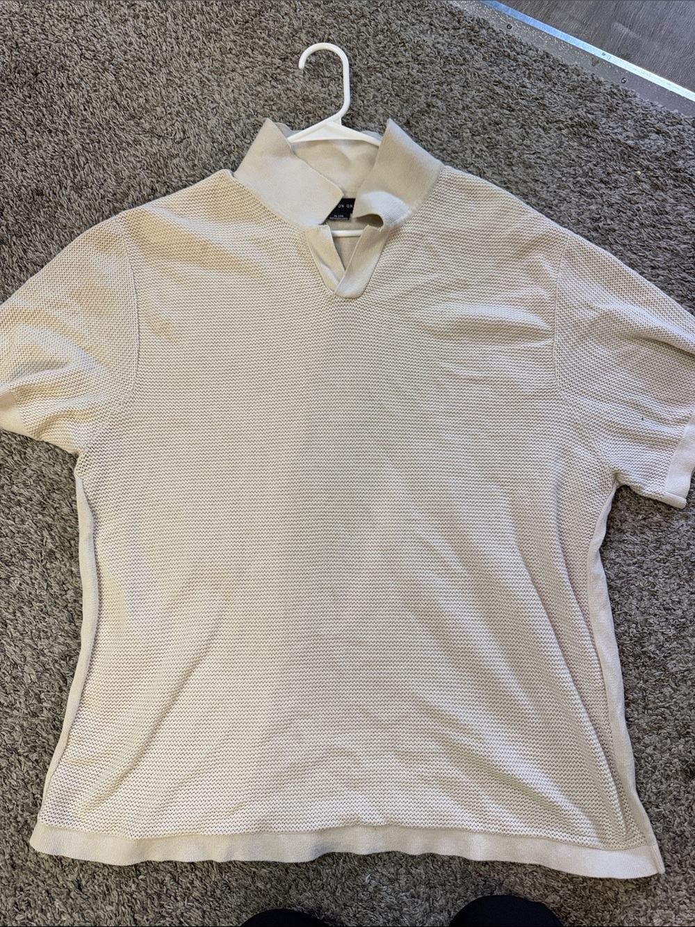 Cotton On Cream Short Sleeve Textured Polo